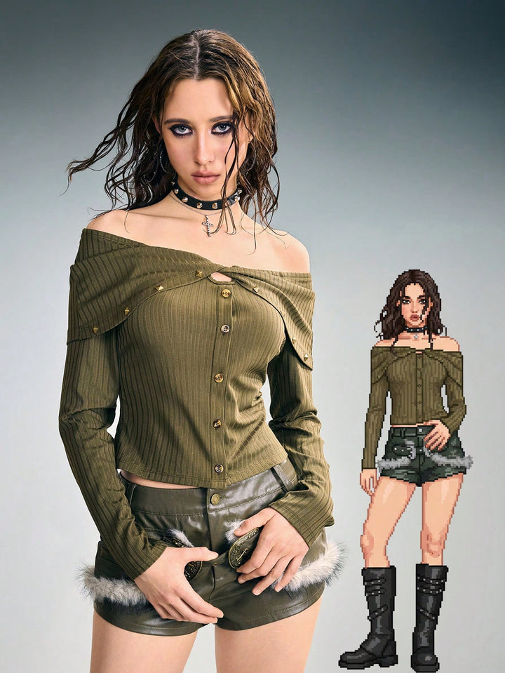 Tricou SHEIN, kaki