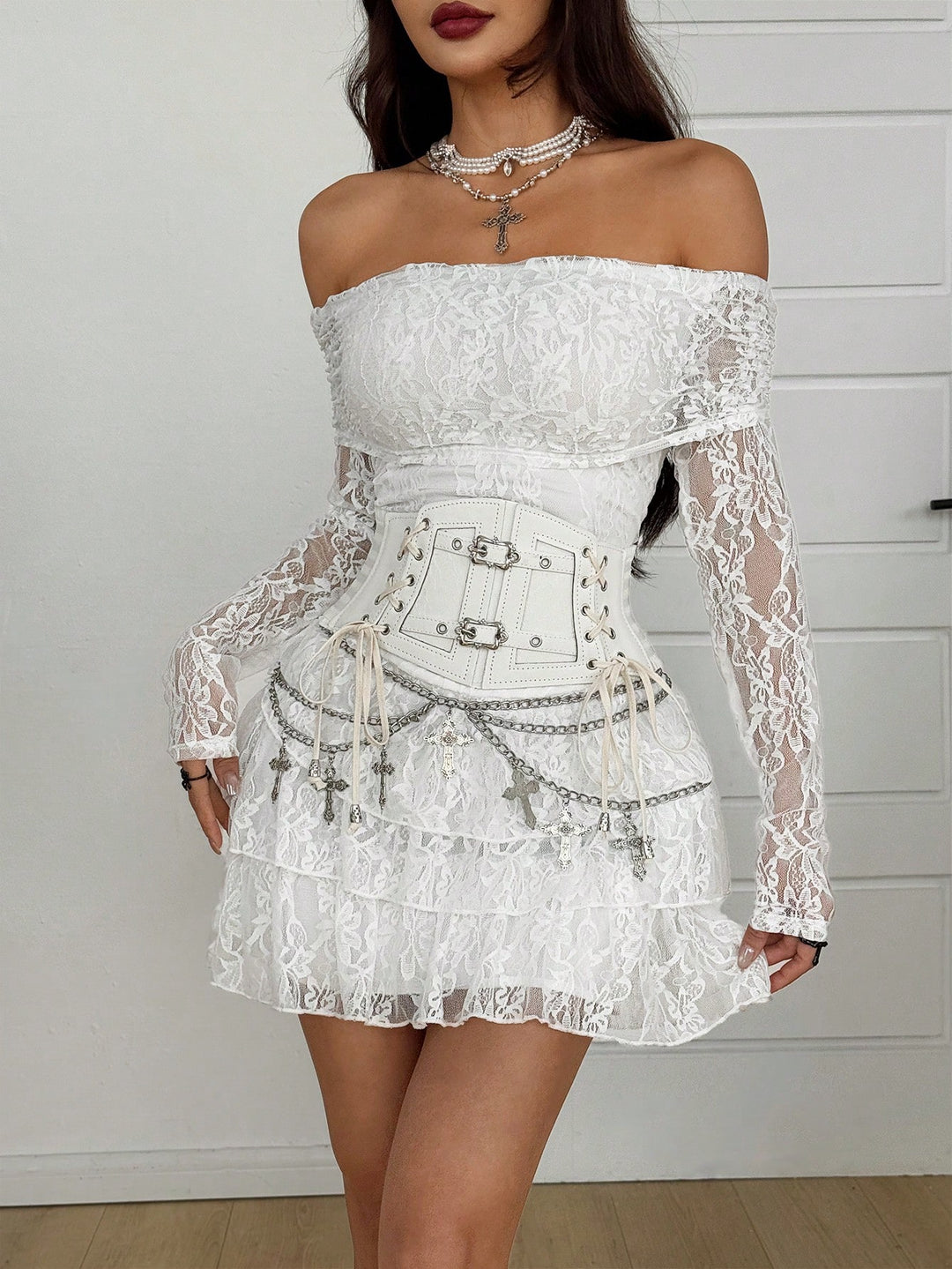 Rochie mini SHEIN, alb