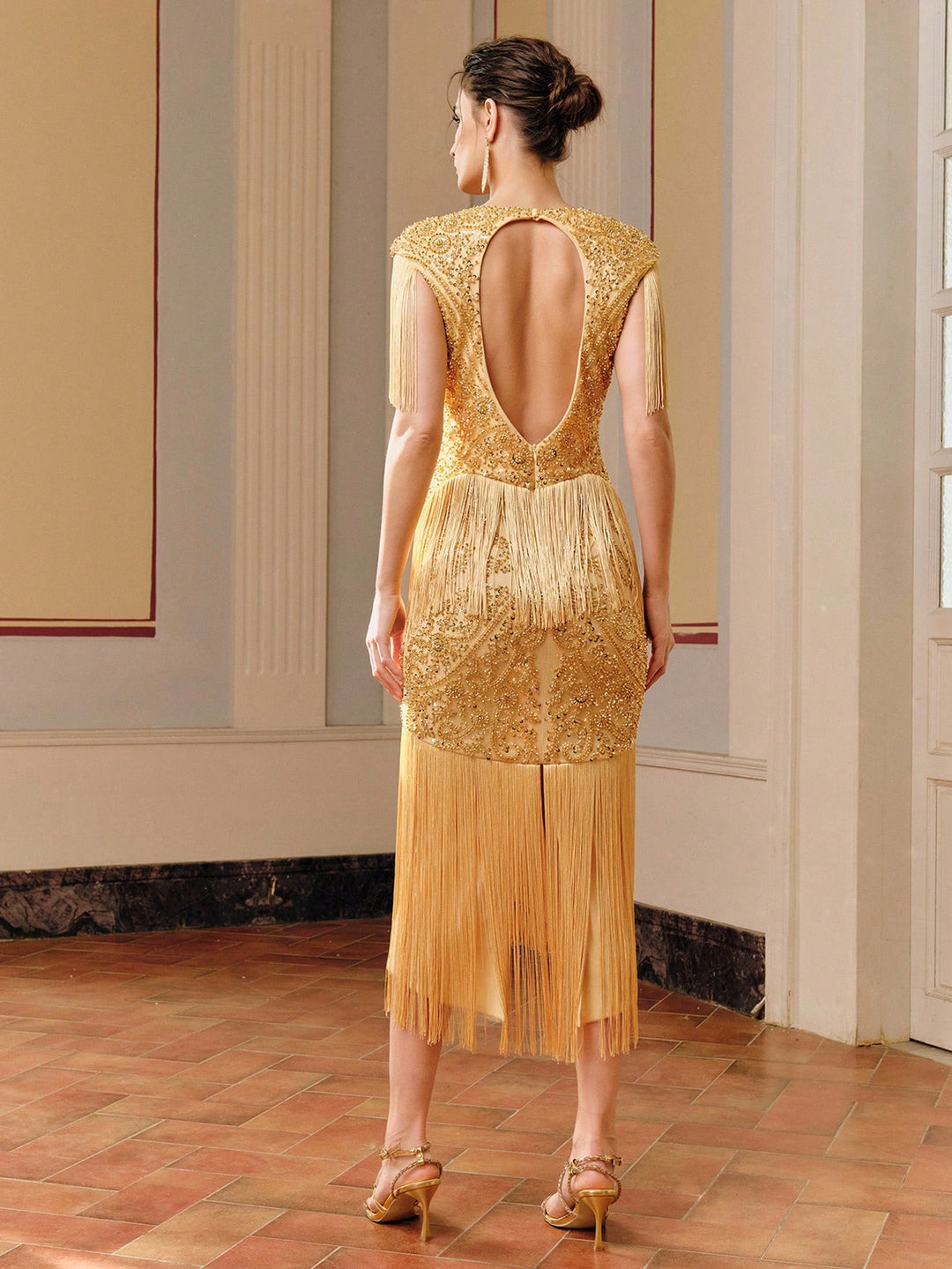 Rochie maxi SHEIN, auriu