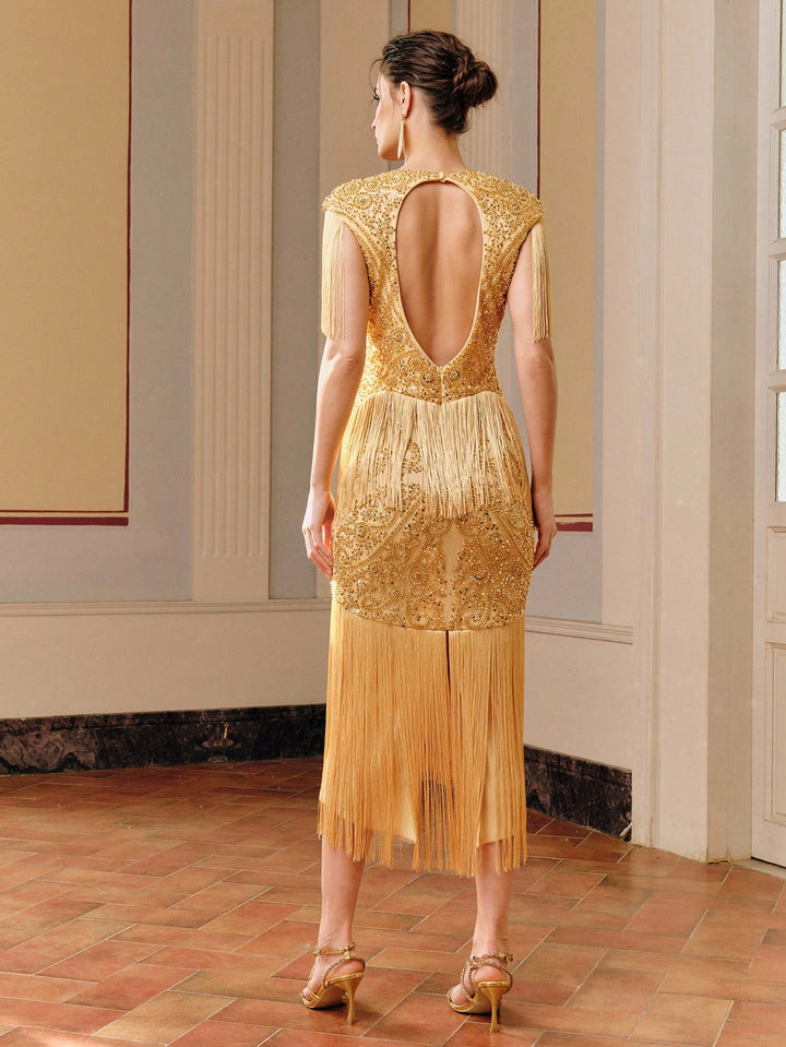 Rochie maxi SHEIN, auriu