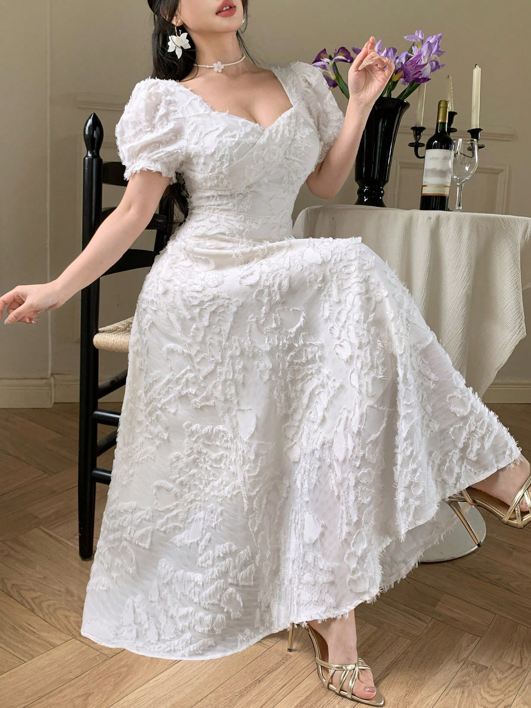 Rochie maxi SHEIN, alb