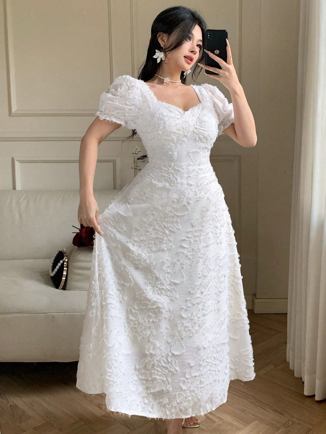 Rochie maxi SHEIN, alb