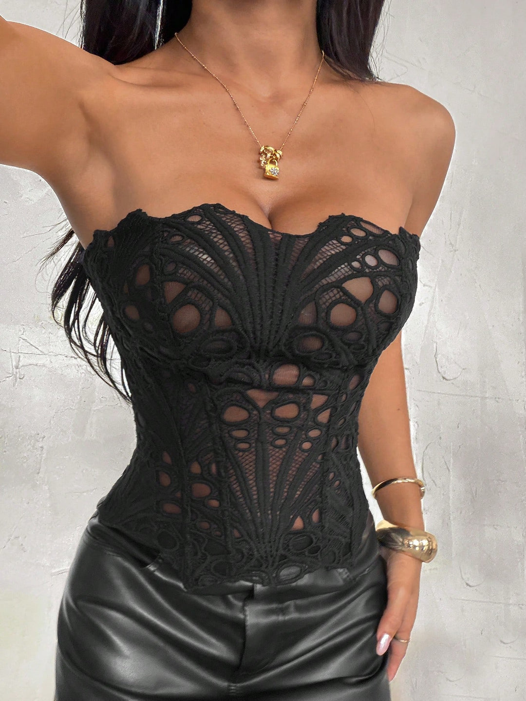 Top SHEIN, negru