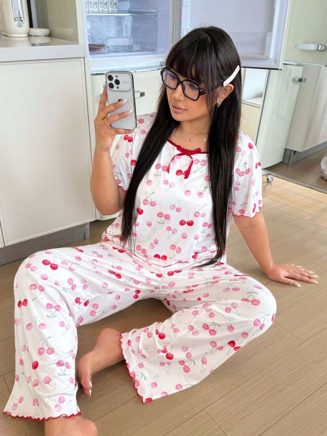 Set pijamale SHEIN, alb