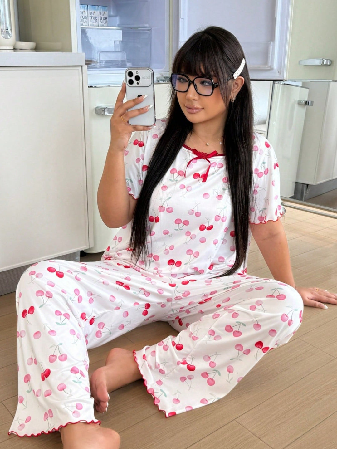 Set pijamale SHEIN, alb