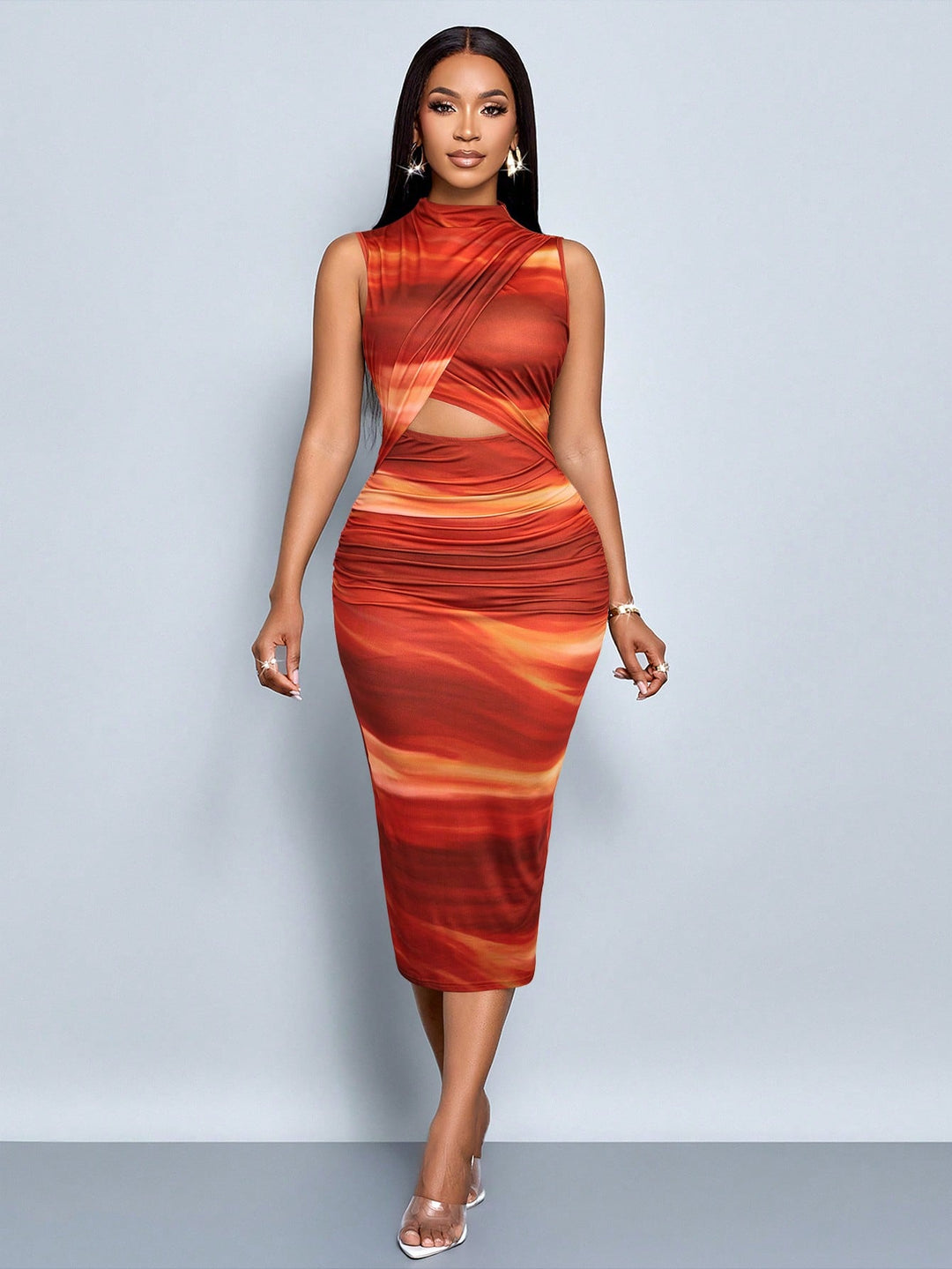 Rochie midi SHEIN, roșu