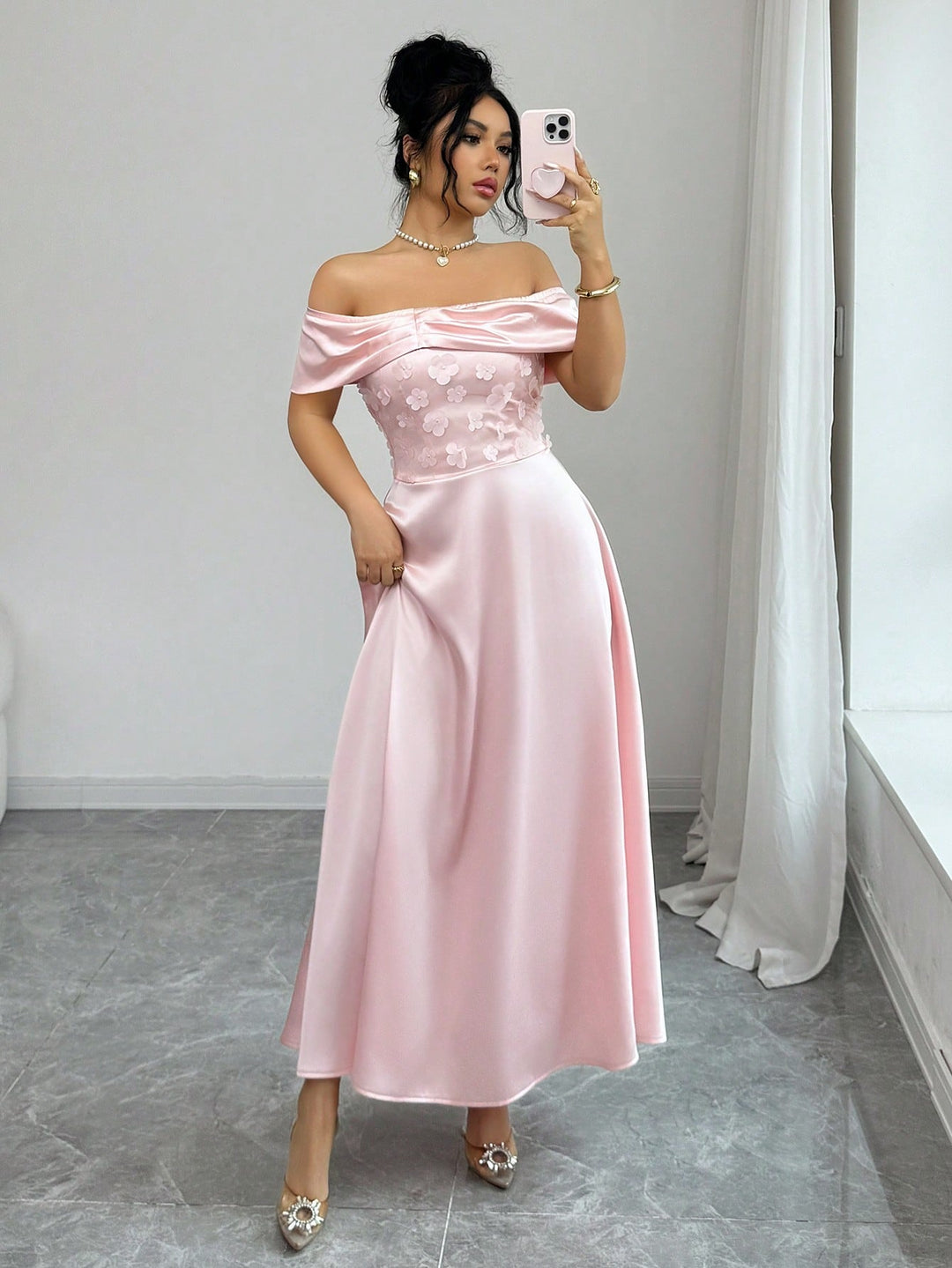 Rochie maxi SHEIN, roz