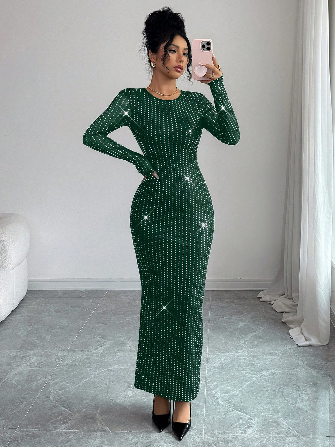 Rochie midi SHEIN, verde