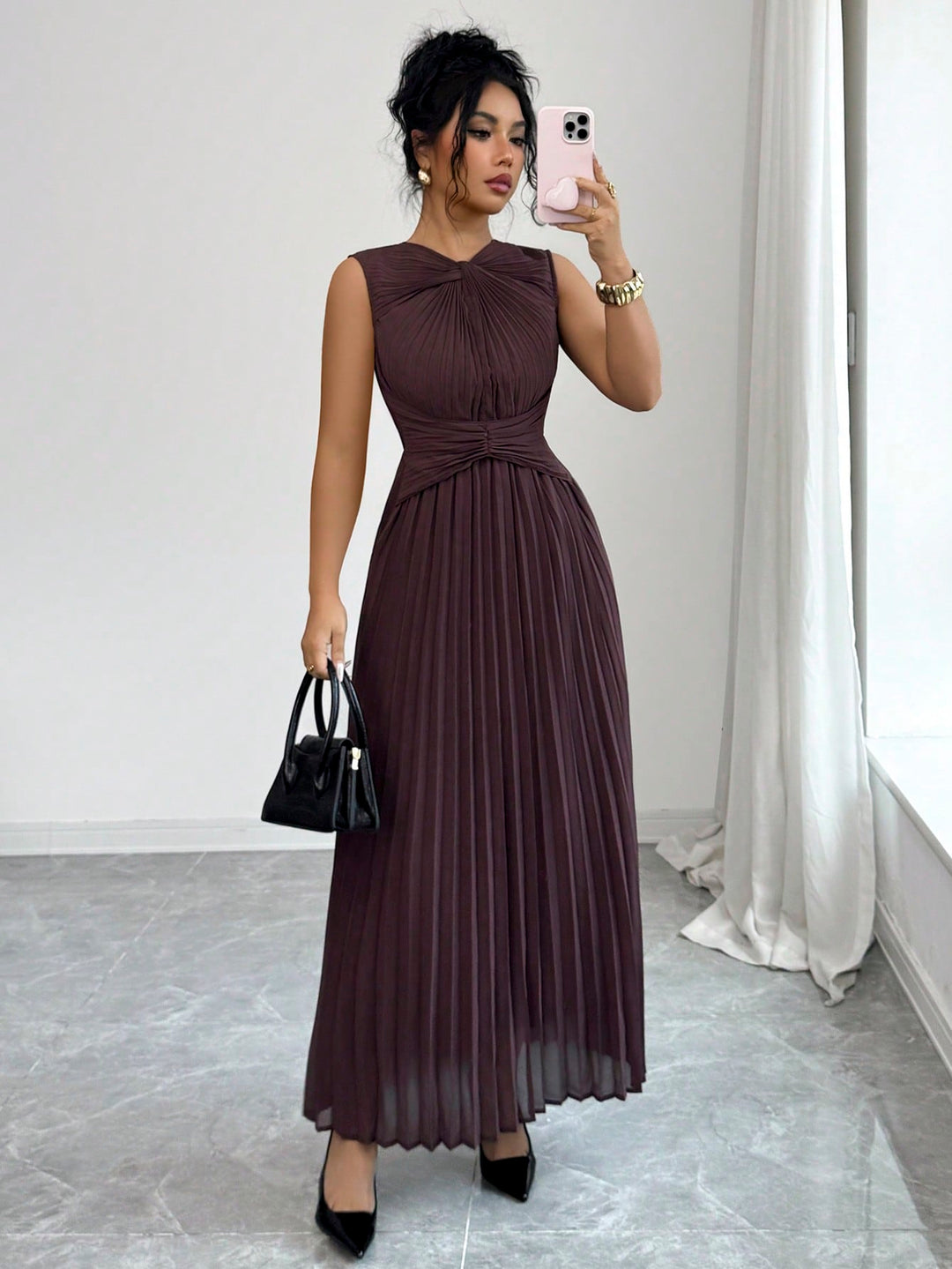 Rochie maxi SHEIN, maro