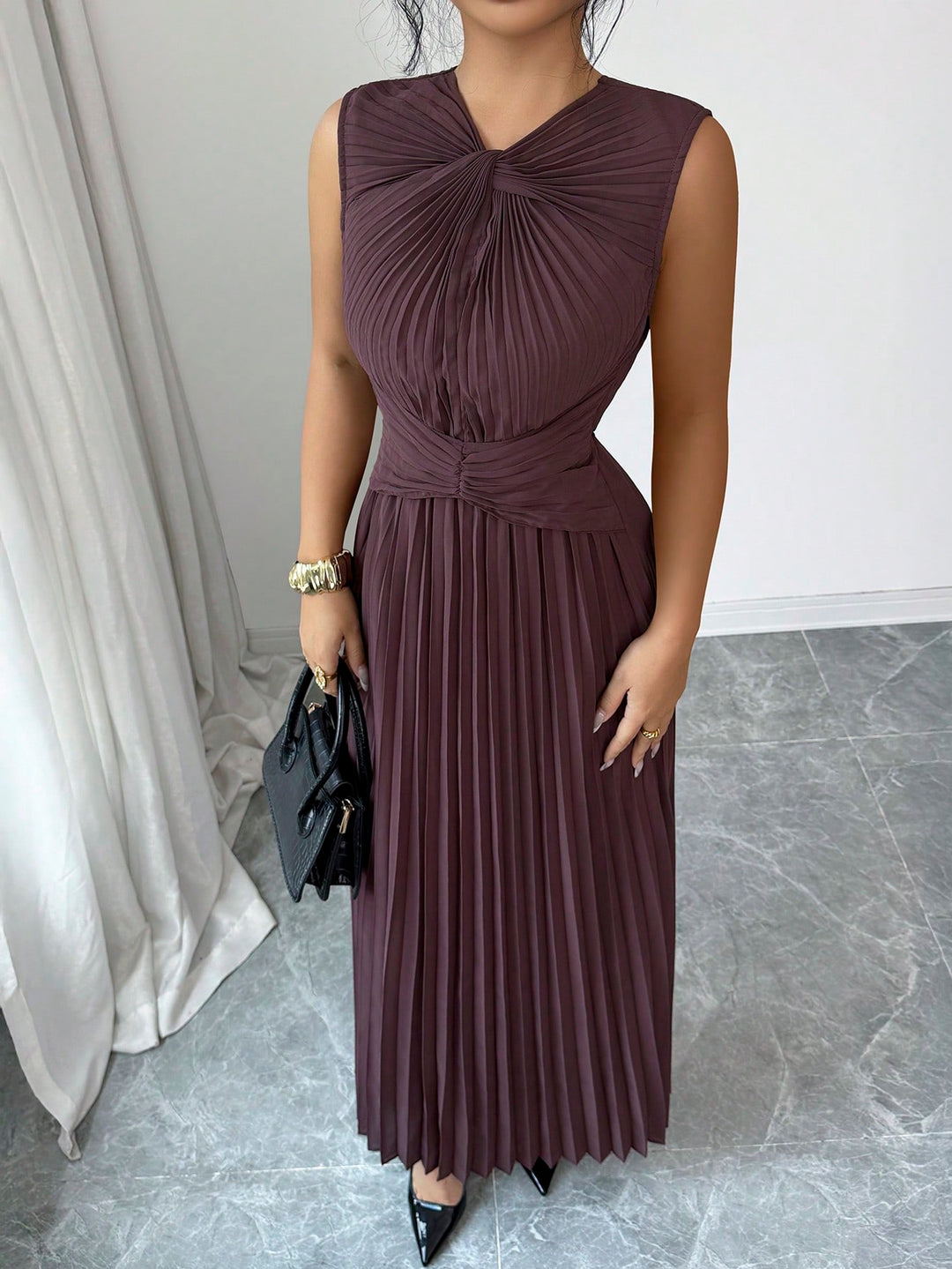 Rochie maxi SHEIN, maro