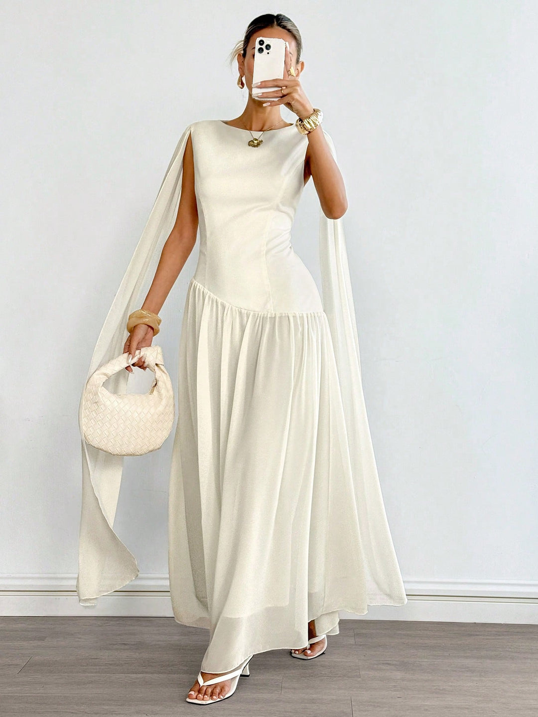 Rochie maxi SHEIN, bej