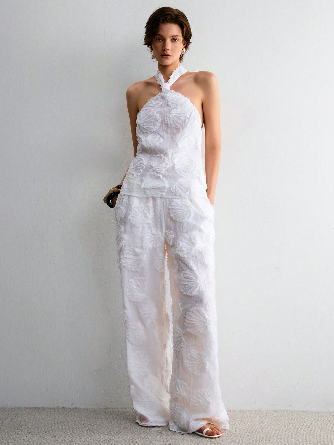 Pantaloni SHEIN, alb