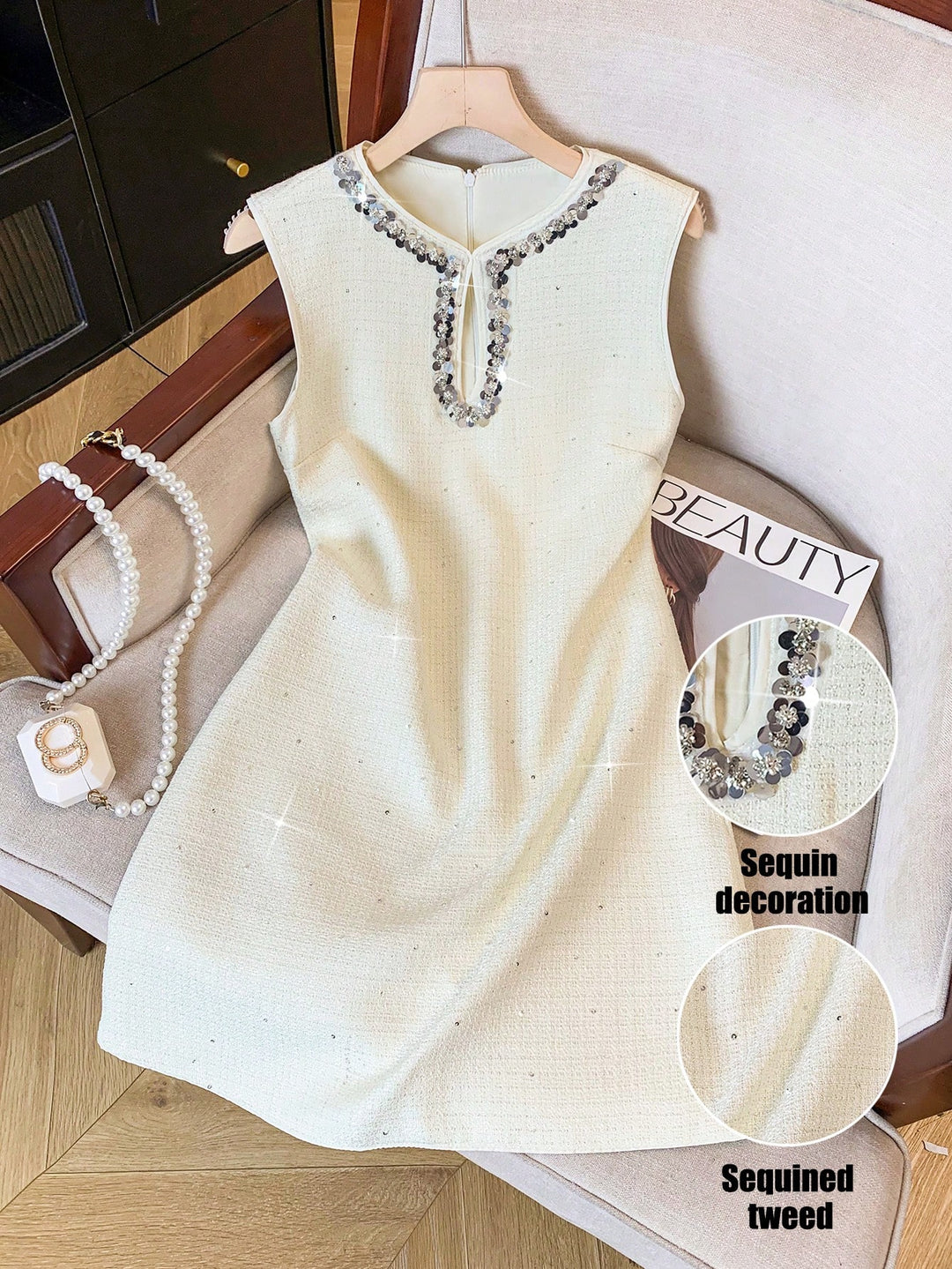 Rochie scurtă SHEIN, bej