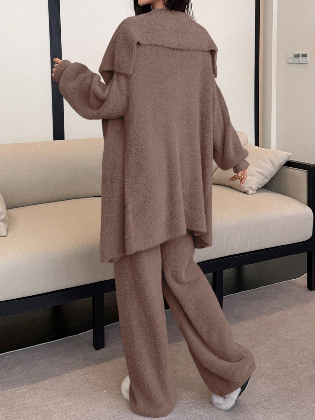 SHEIN pizsama szett, khaki színben