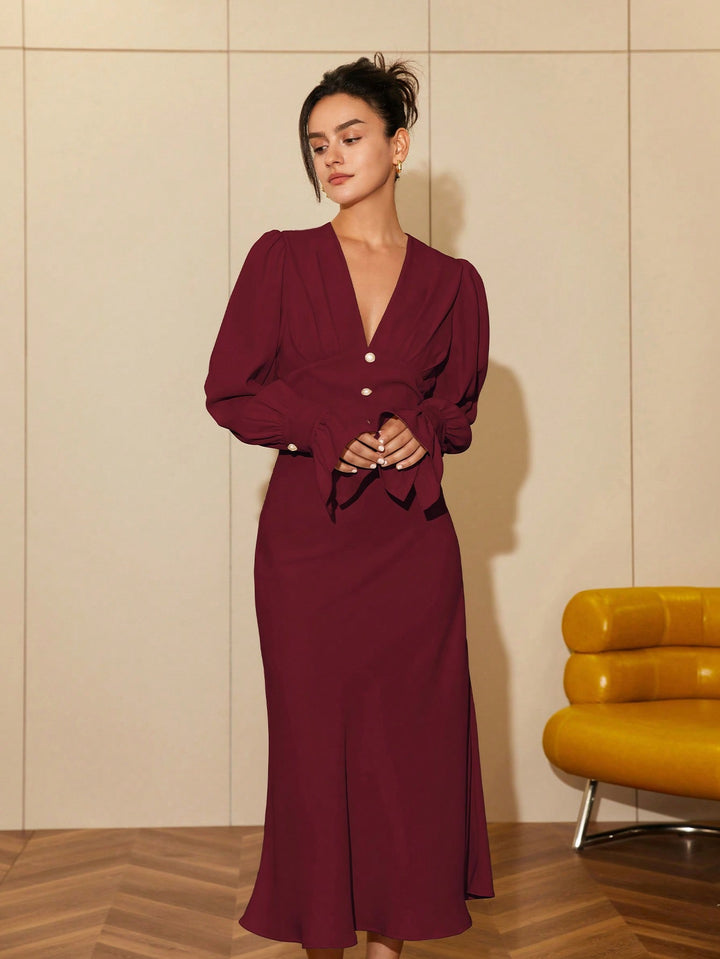 Rochie maxi SHEIN, vișiniu