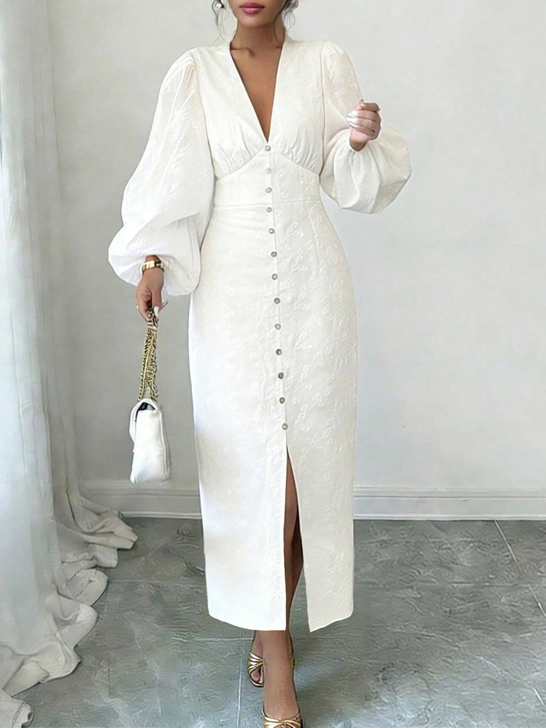 Rochie maxi SHEIN, alb