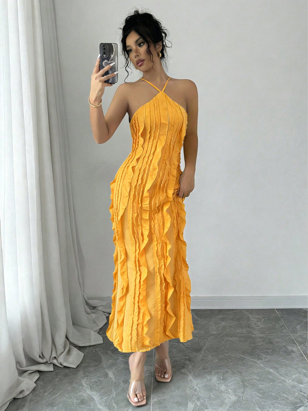 Rochie maxi SHEIN, kaki