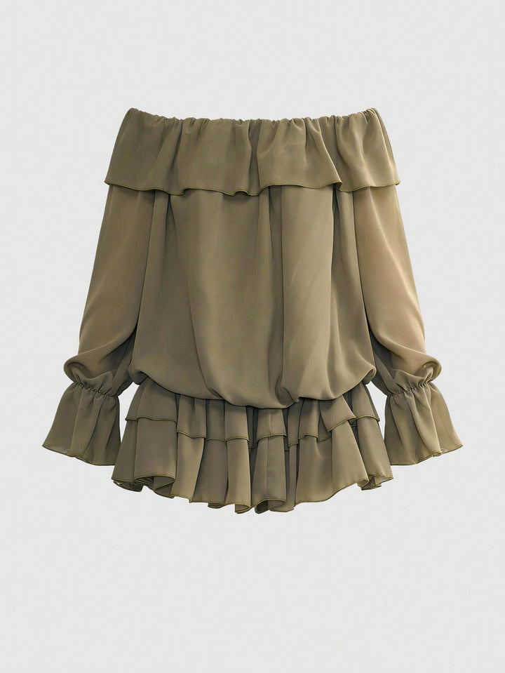 Rochie mini SHEIN, kaki