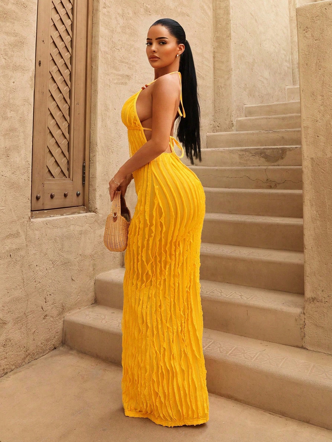Rochie maxi SHEIN, galben
