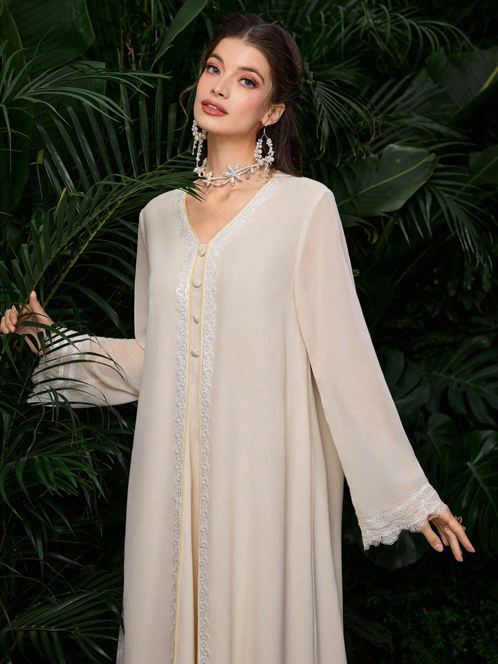Set caftan și jalabiya SHEIN, galben