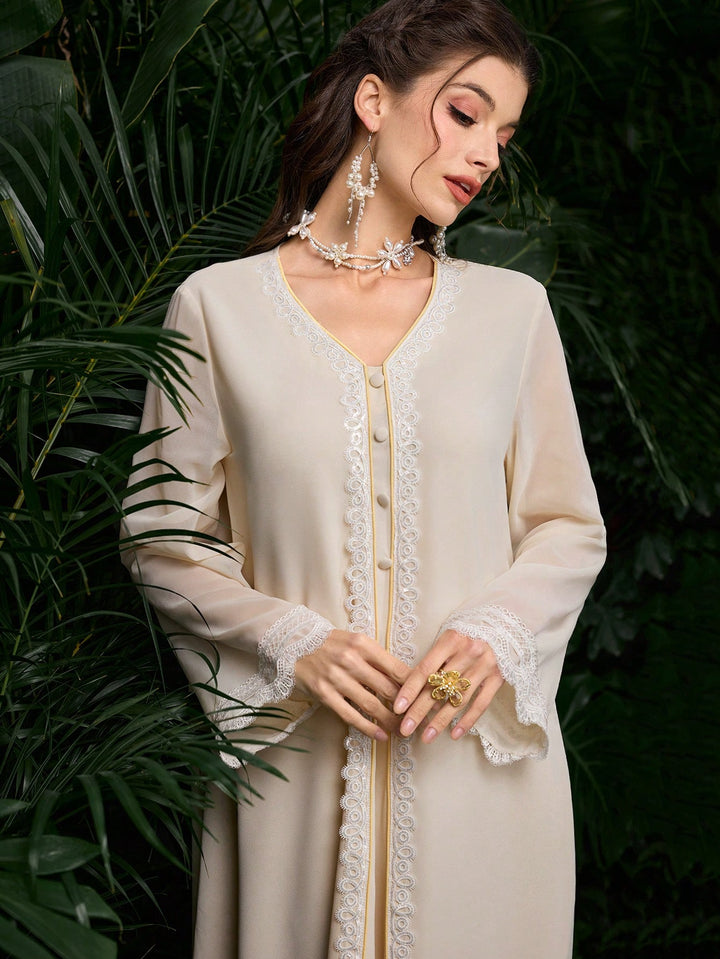 Set caftan și jalabiya SHEIN, galben