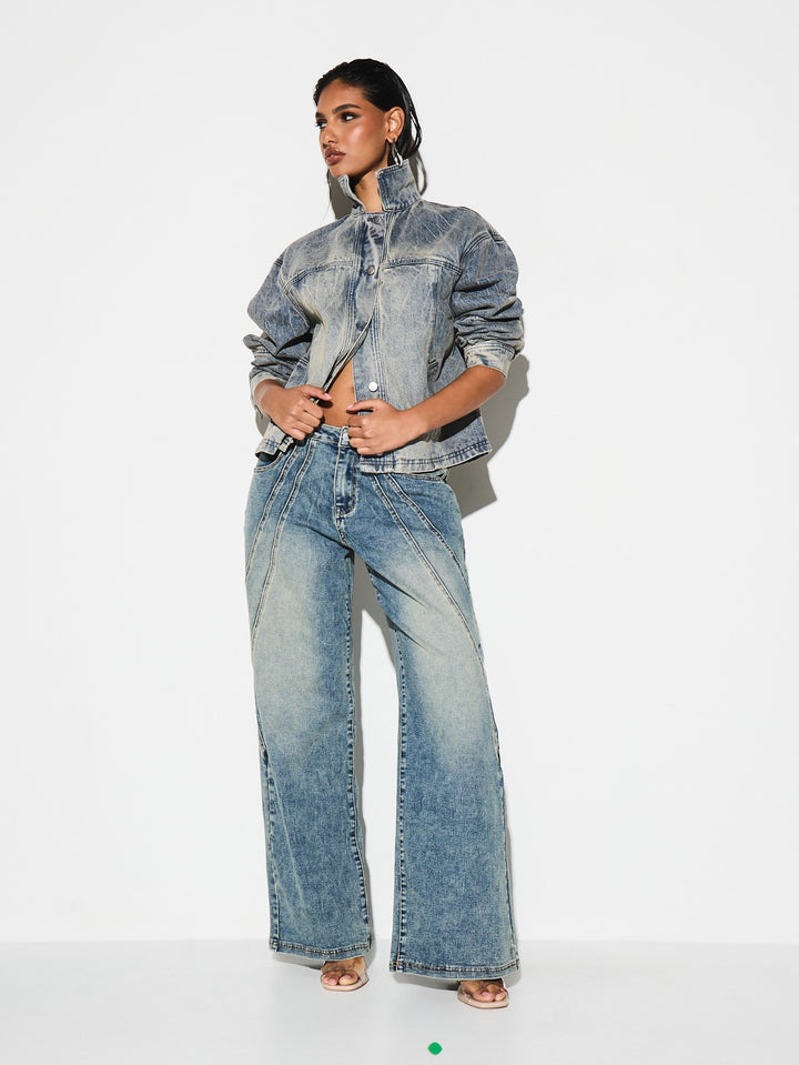 Jachetă denim SHEIN, albastru