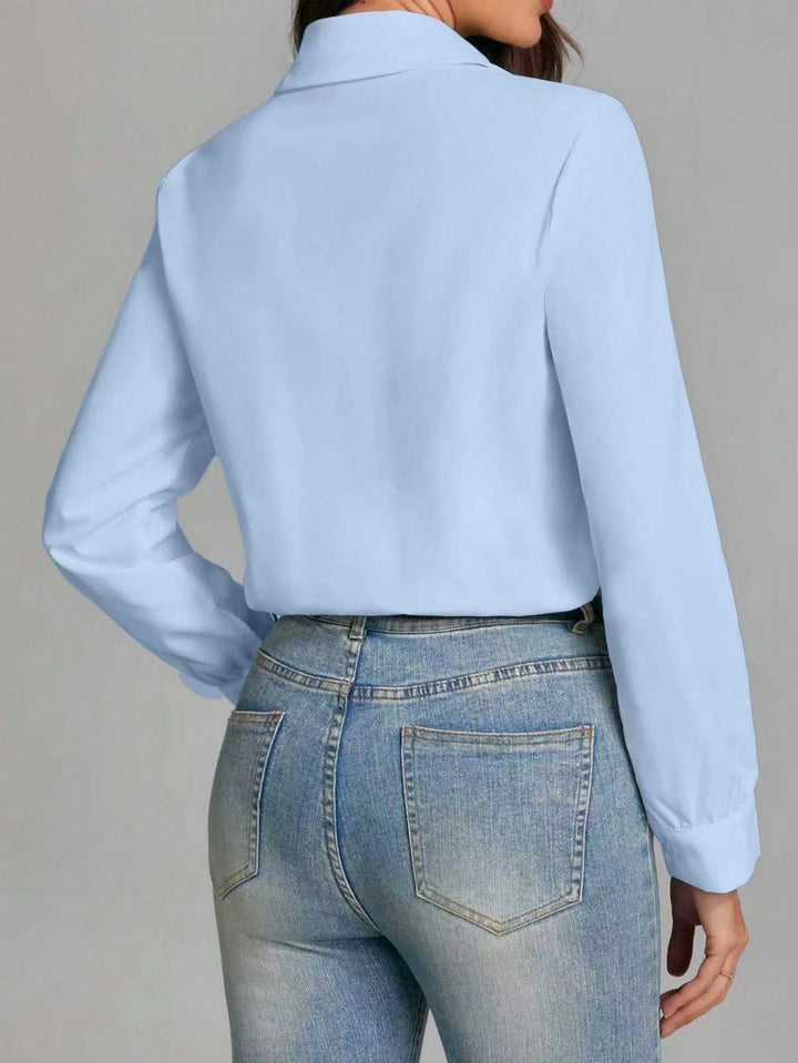 Body tip cămașă SHEIN, albastru