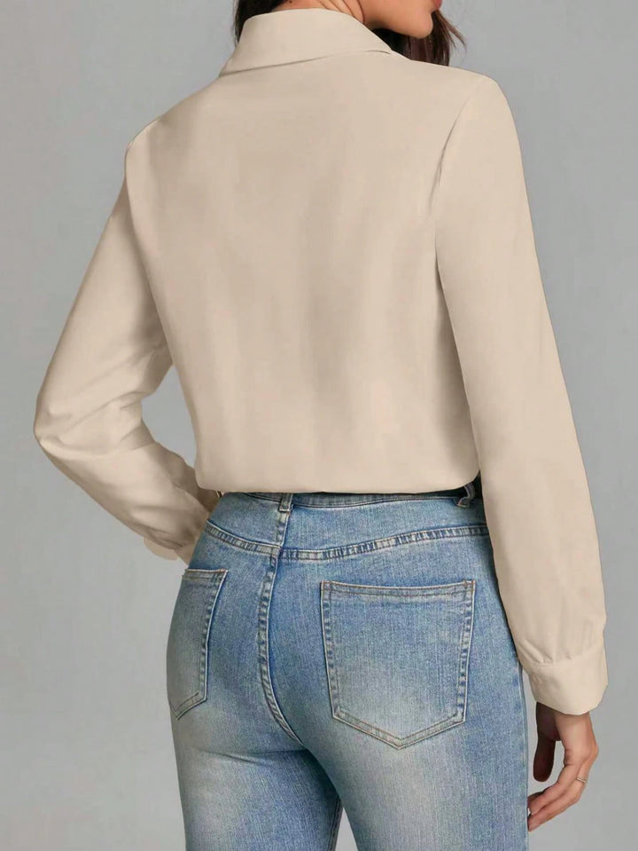 Cămașă tip body SHEIN, bej
