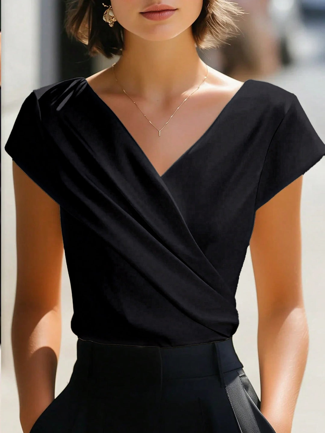 Bluza asimetrică SHEIN, negru