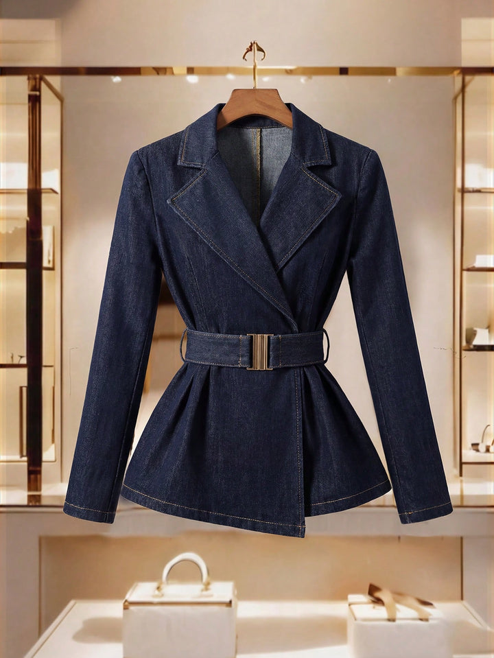 Sacou din denim SHEIN, albastru
