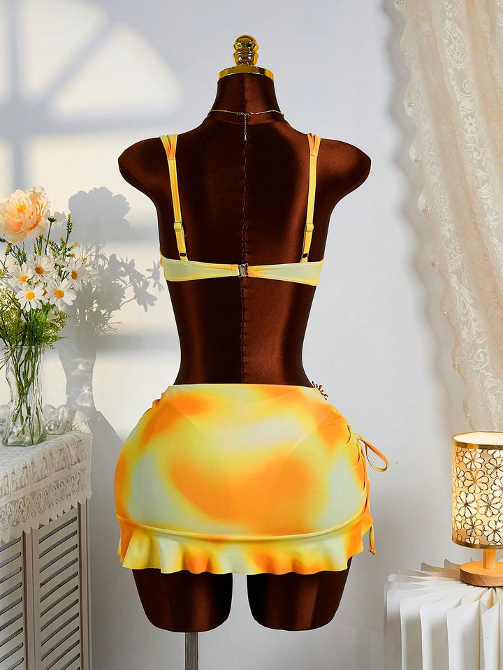 Set bikini SHEIN, portocaliu