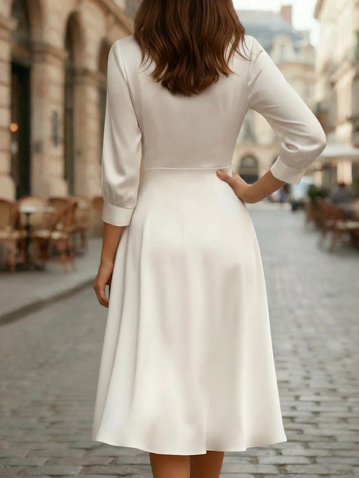 Rochie midi SHEIN, crem