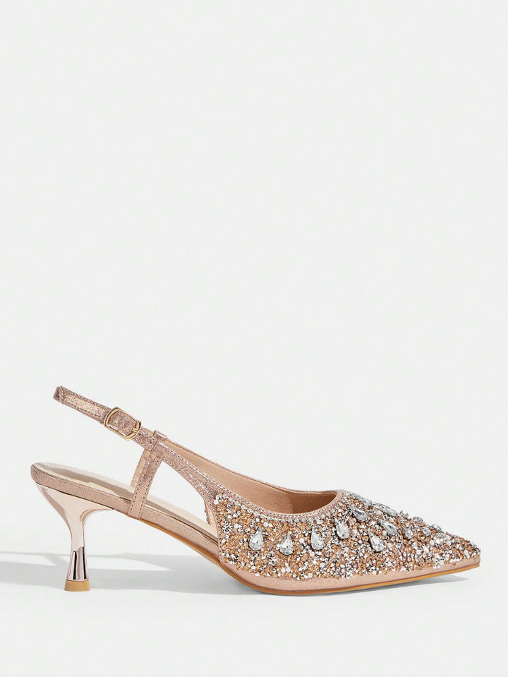 Pantofi cu toc SHEIN, auriu