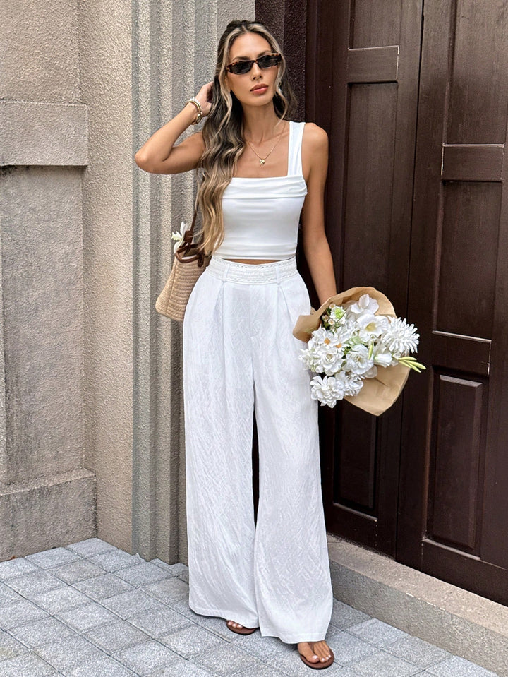 Pantaloni SHEIN, alb