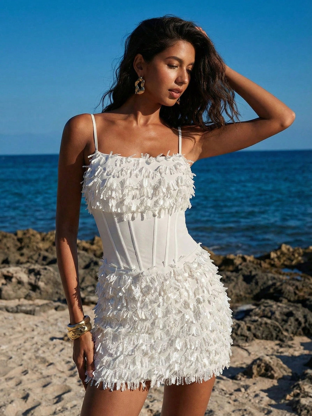 Rochie mini SHEIN, alb