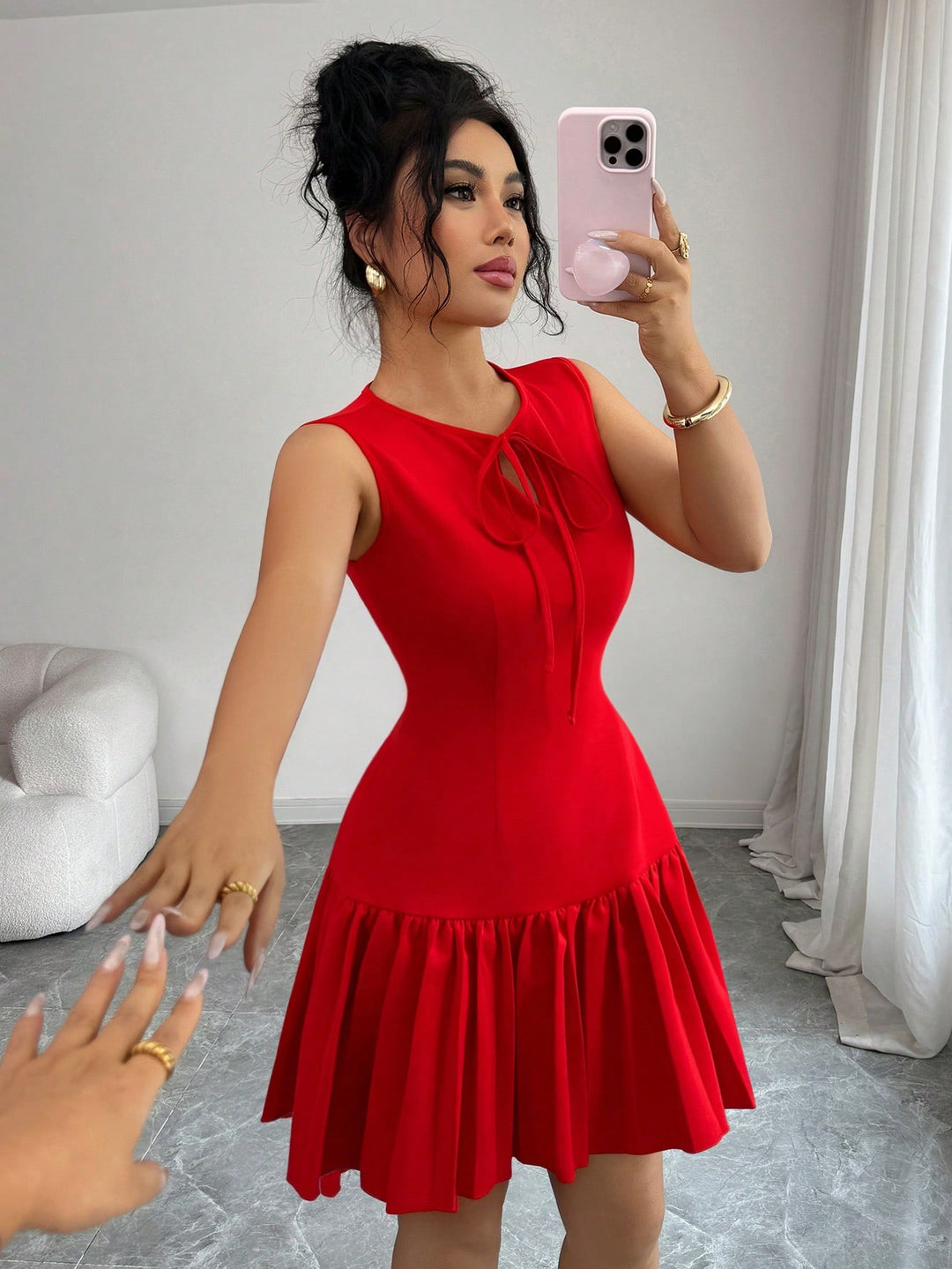 SHEIN piros rövid ruha
