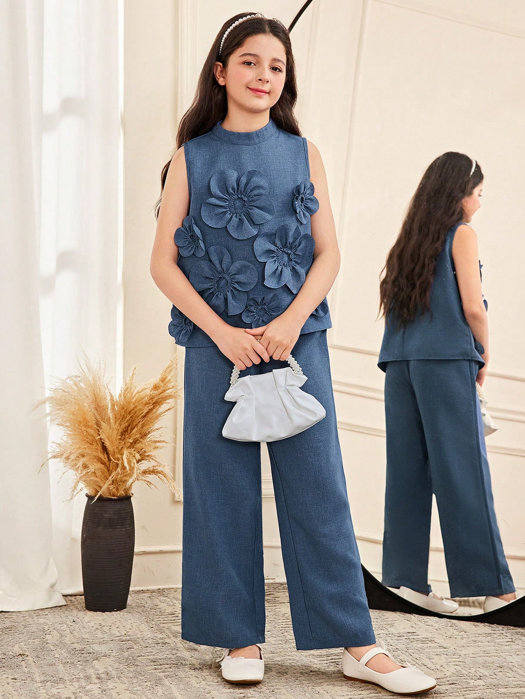 Set cu top și pantaloni SHEIN