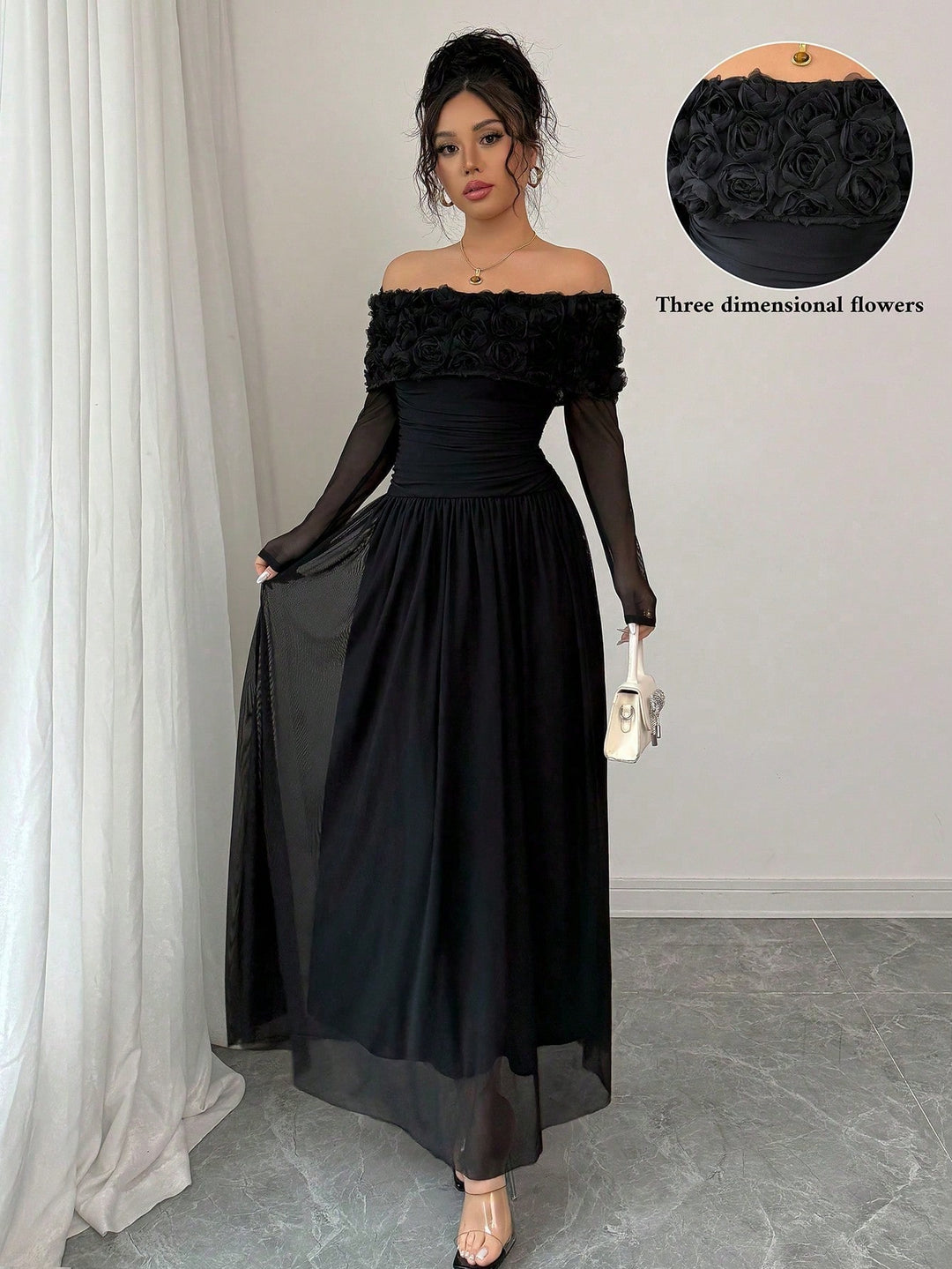 Rochie maxi SHEIN, negru