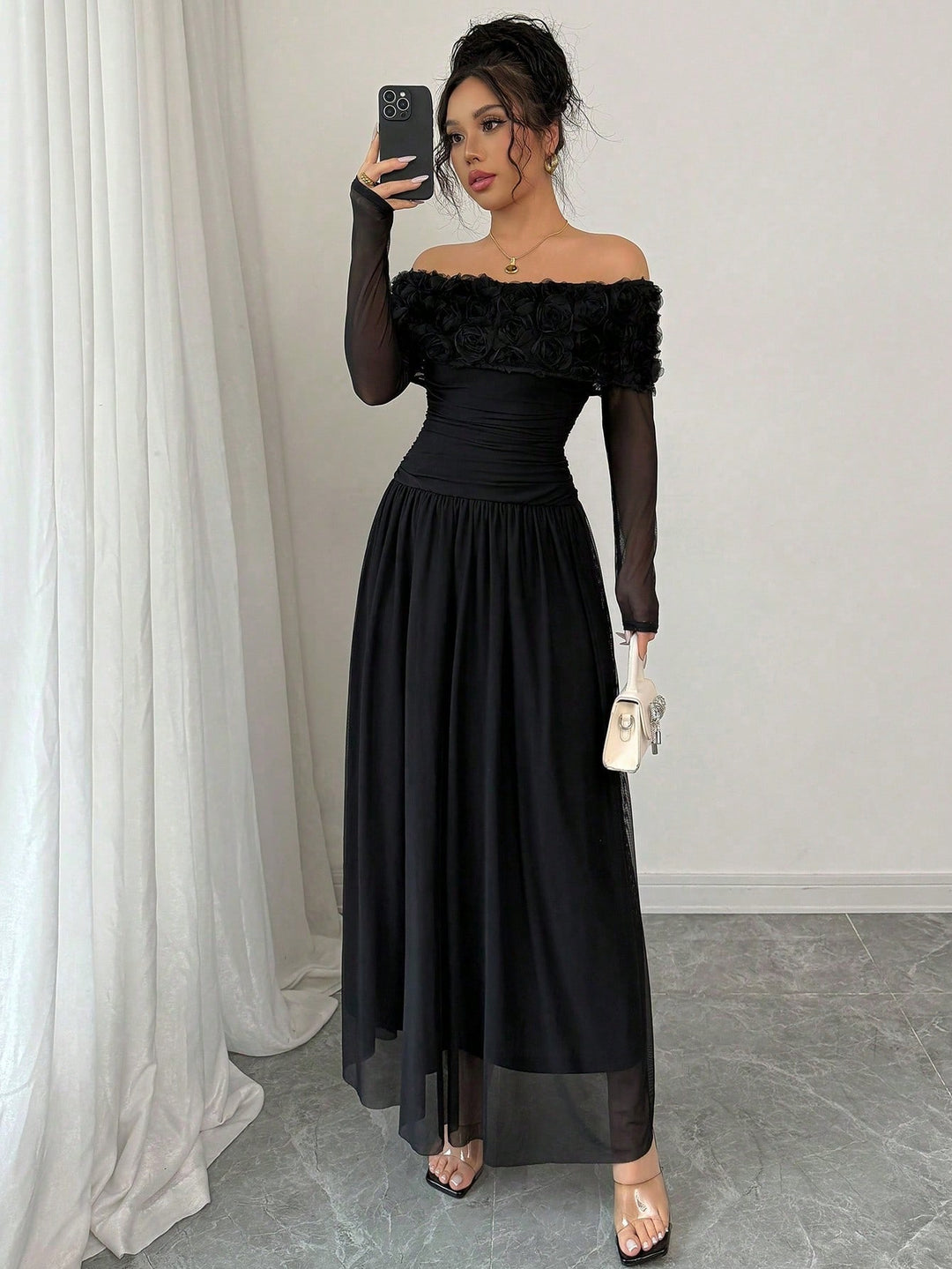 Rochie maxi SHEIN, negru
