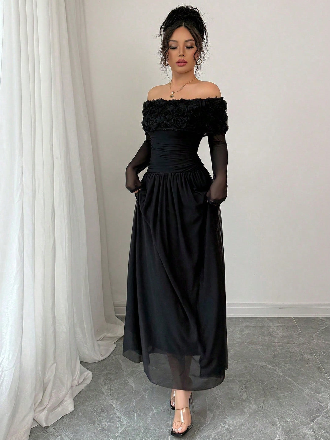 Rochie maxi SHEIN, negru