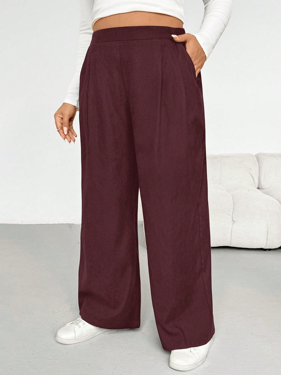 Pantaloni SHEIN, vișiniu