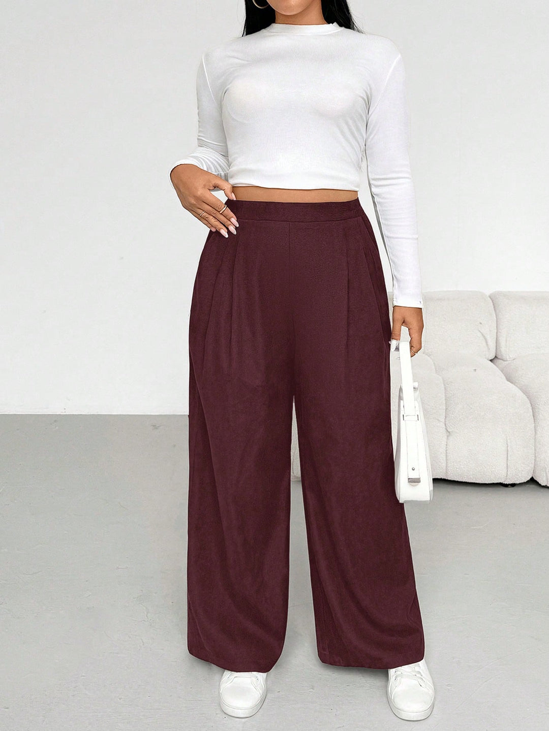 Pantaloni SHEIN, vișiniu