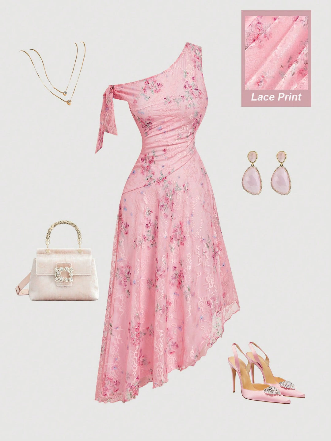 Rochie midi SHEIN, roz