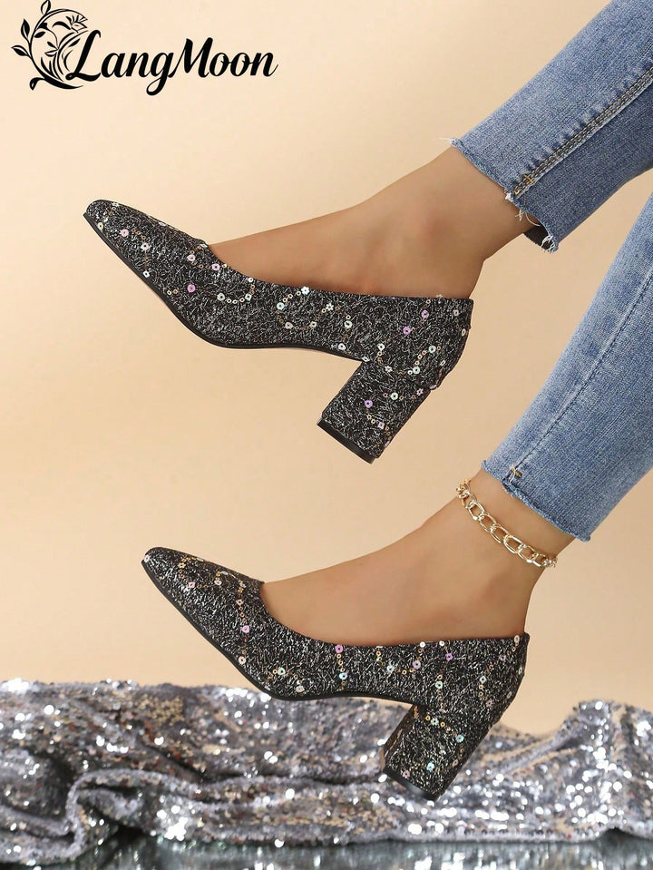 Pantofi cu toc SHEIN, negru