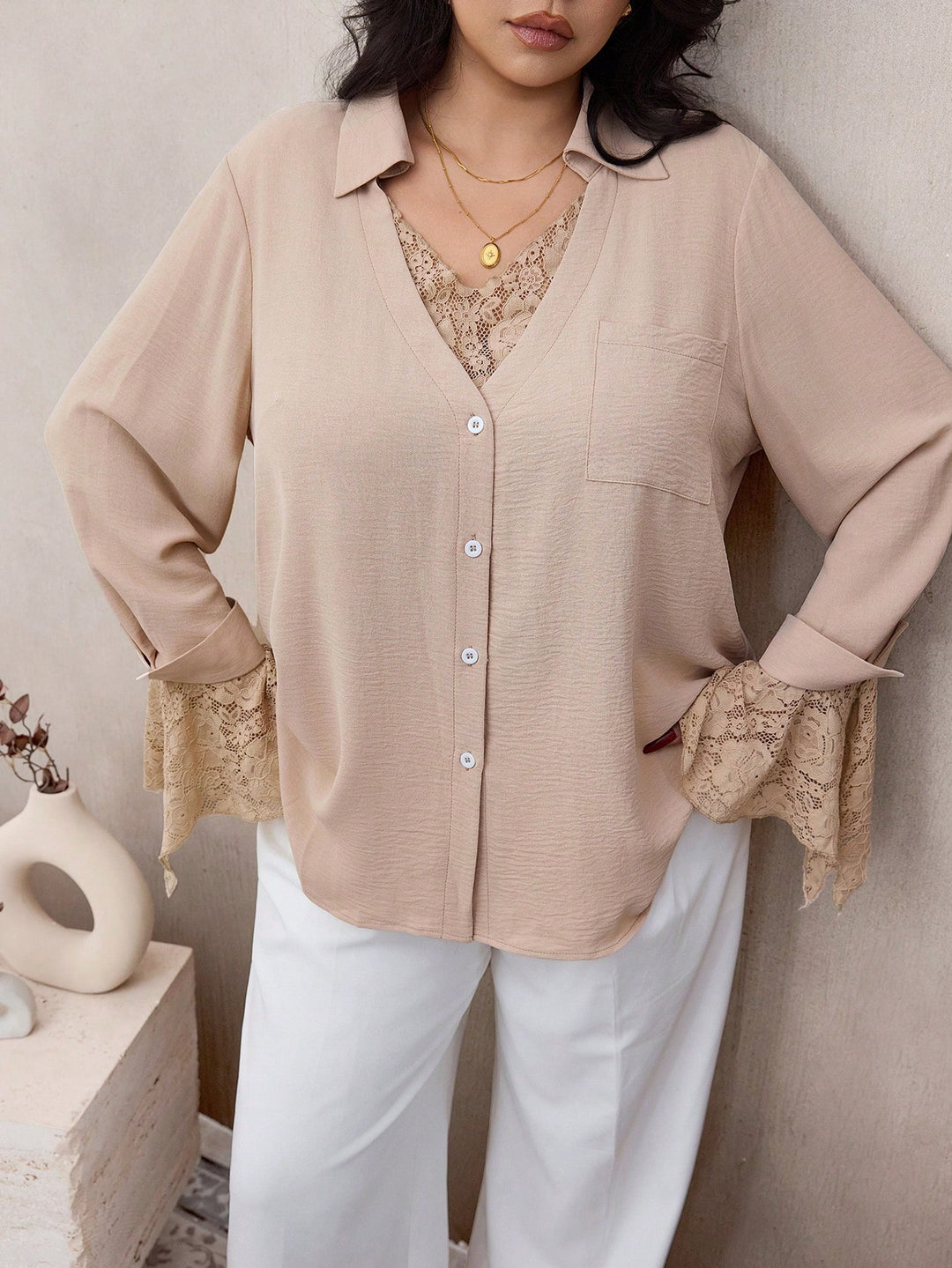 SHEIN felső, khaki