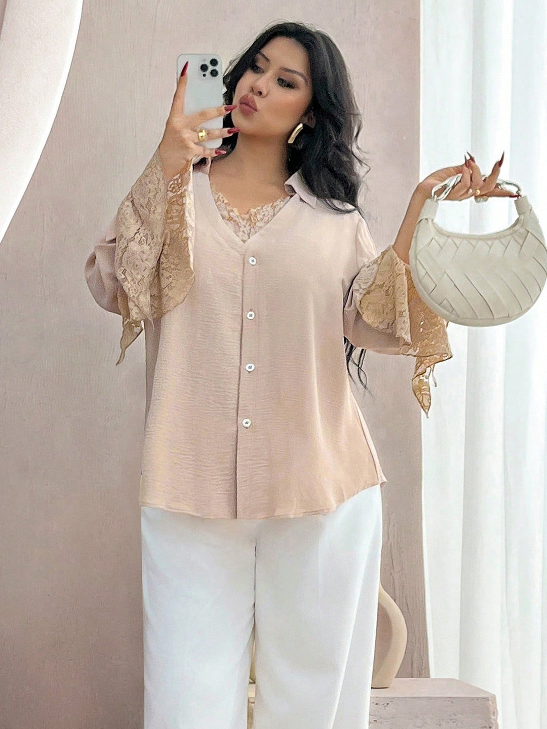 SHEIN felső, khaki