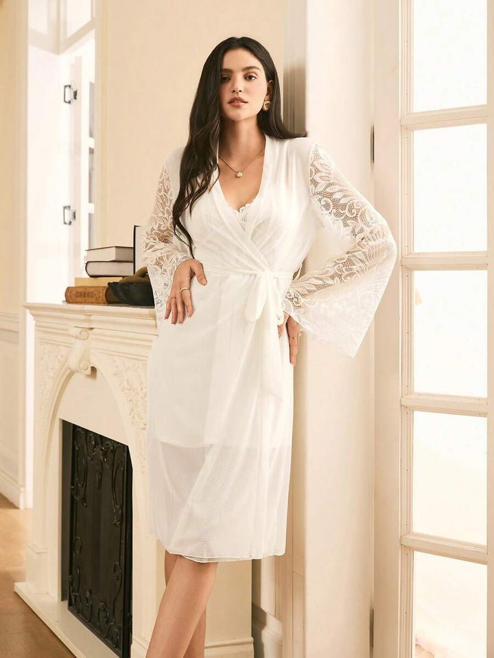 Set rochie și halat SHEIN, alb