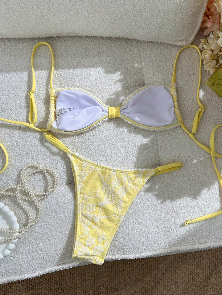 Shein Bikini szett, sárga