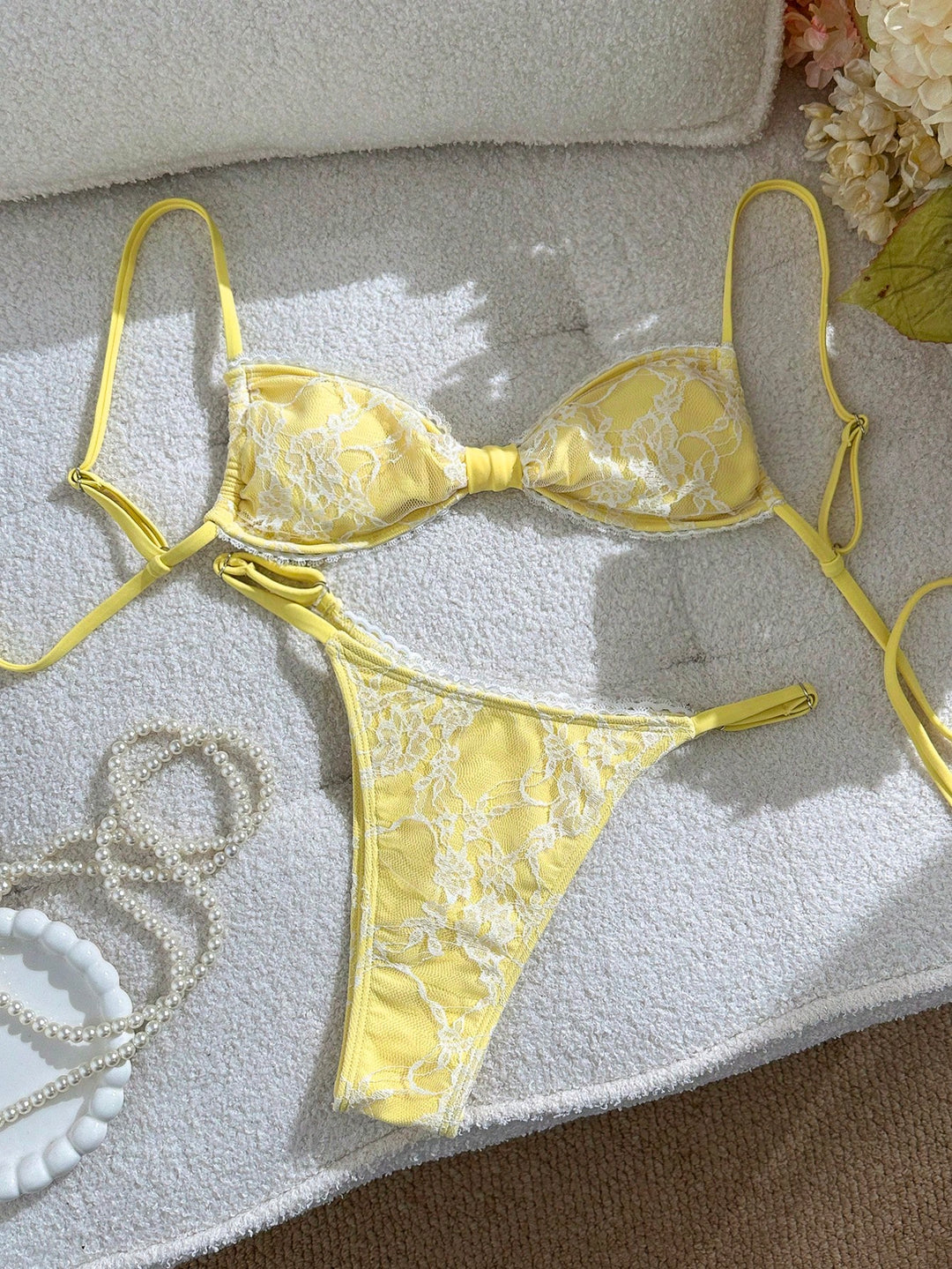 Shein Bikini szett, sárga