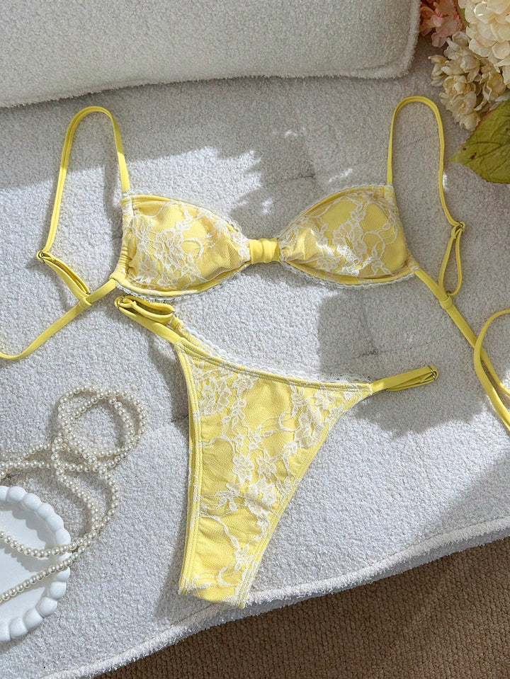 Shein Bikini szett, sárga